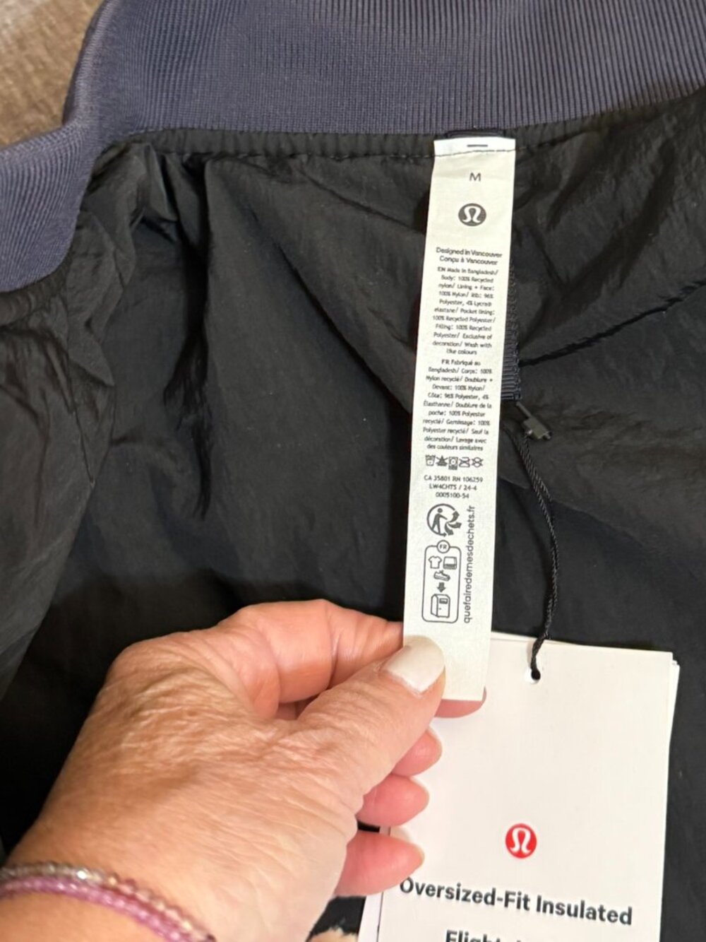 Oversized Lululemon Insulated Flight Jacket - Wms Medium - Navy - Picture 5 of 12